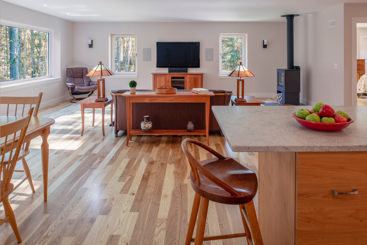 Net Zero Home in Brunswick Maine living room