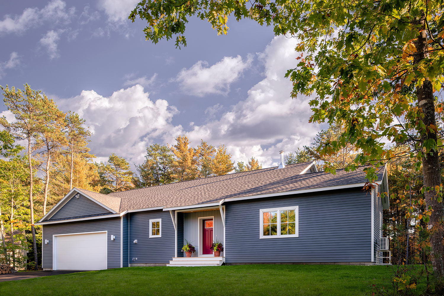 Net Zero Home in Brunswick Maine exterior view